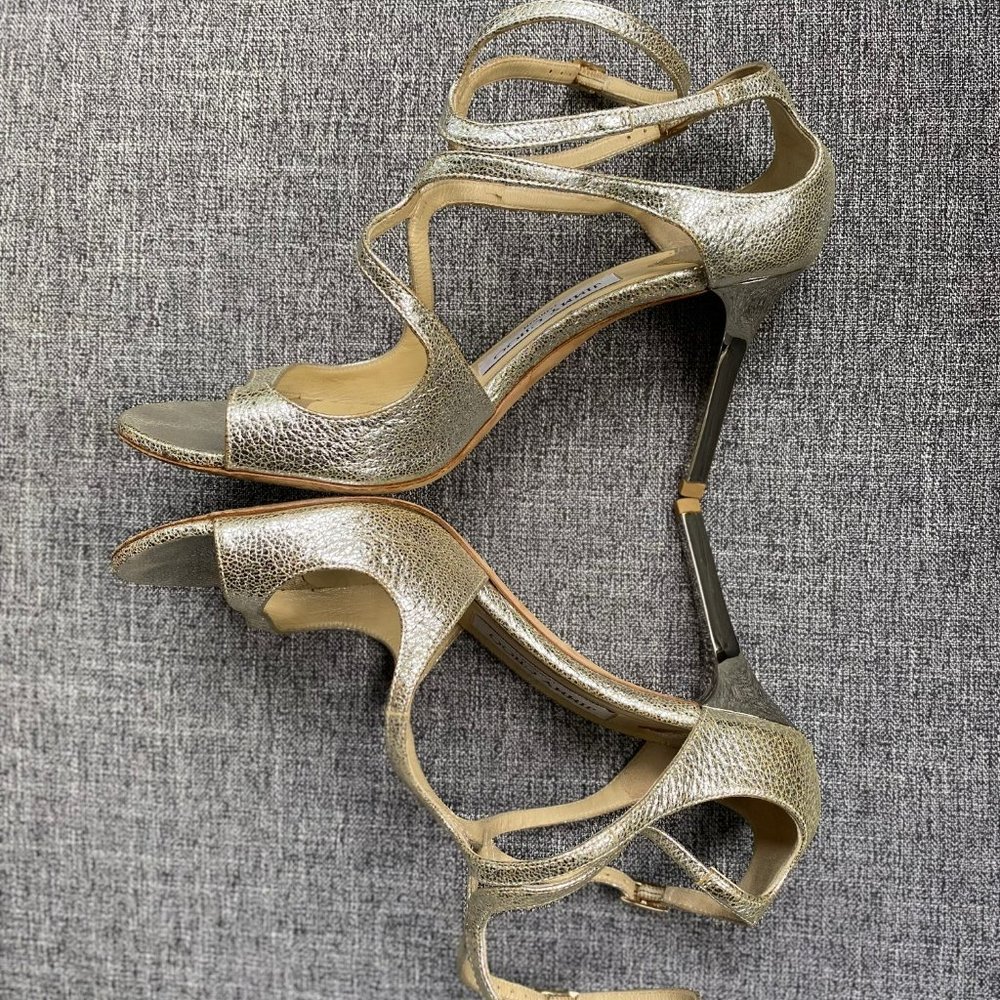 Jimmy Choo Ivette 85 sandals in champagne gold
